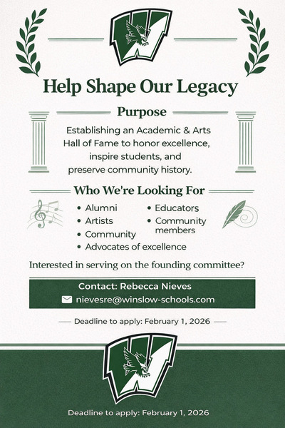 Winslow Township School District Hall of Fame Application 